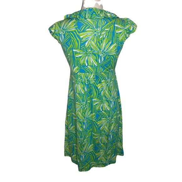 Lilly Pulitzer Floral Seaweed V-Neck Ruffle Preppy Spring Clare Dress Small - Picture 2 of 8